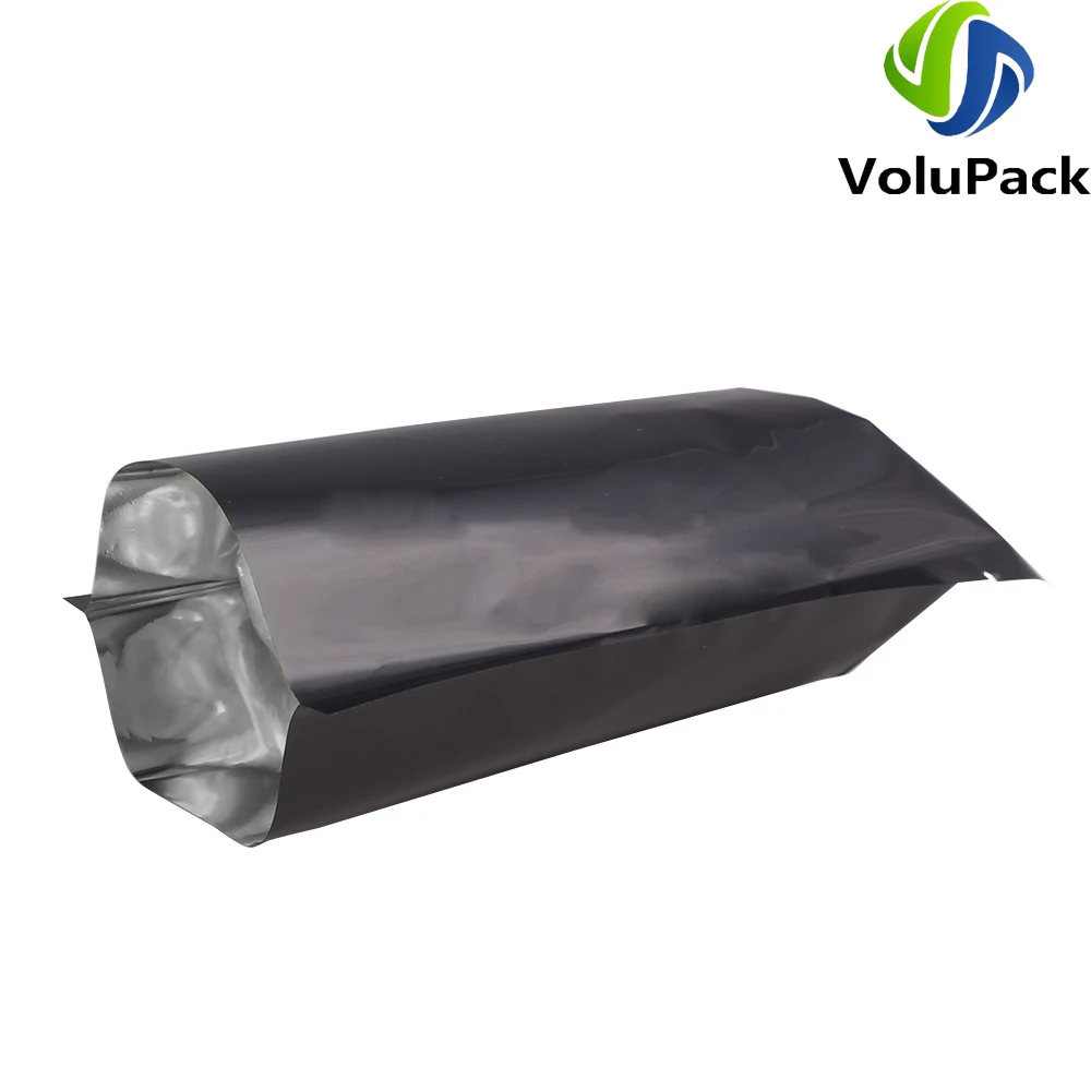 Glossy Black Reusable Metallic Mylar Organizer Pouches - Smell Proof Vacuum Seal Bags