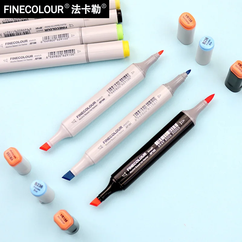Художественные маркеры FINECOLOUR с двойной головкой EF100/EF101/EF102 240/160/480 цветов на