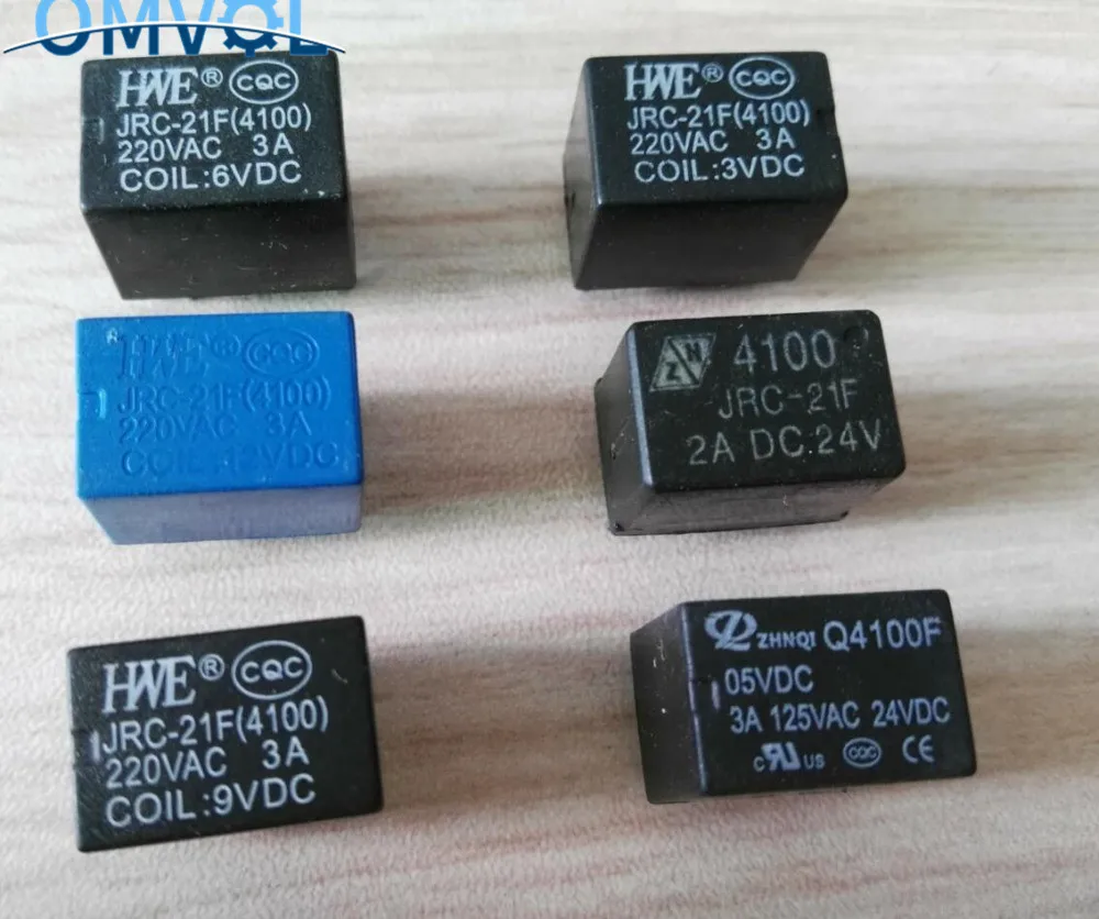 Миниатюрное реле PCB 6 контактов Мини постоянного тока 3В 5В 9В 12В 24В JRC-21F 4100 5 шт. |