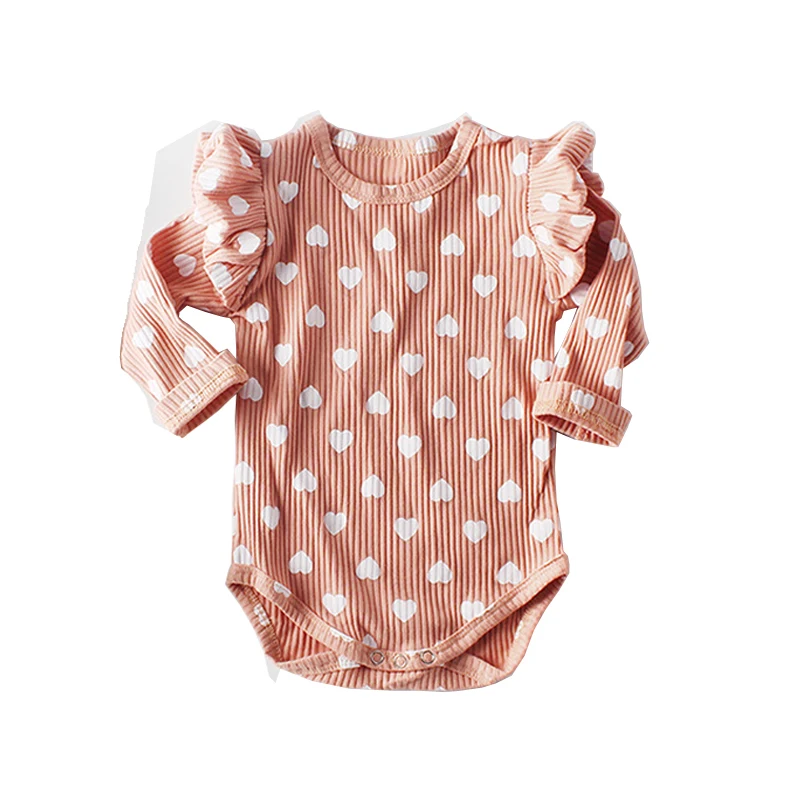

Baby Girl Heart Print Rompers Long Sleeve Cotton New Born Baby Girls Romper Clothes High quality Jumpsuit Infant LZ157