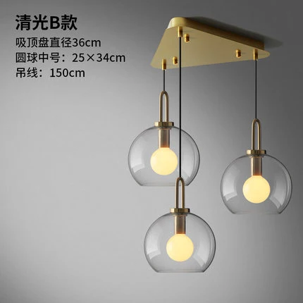 Pendant lights B Американский промышленный стиль, ресторан, три головы, педантичные светильники, пост-современный Ретро, для гостиной, спальни, креативные подвесные светильники - Цвет корпуса: Pendant lights B