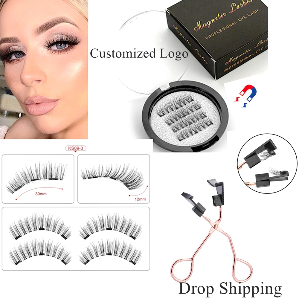 

Magnetic Eyelashes False Eyelashes with Applicator,No Glue Makeup Natural Magnetic Lashes,Cils Magnetique,PestaÃ±as Magneticas