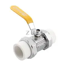 Двуглавый 30 мм до 30 мм желтый Рычаг Ручка медное покрытие полипропиленовый шаровой клапан