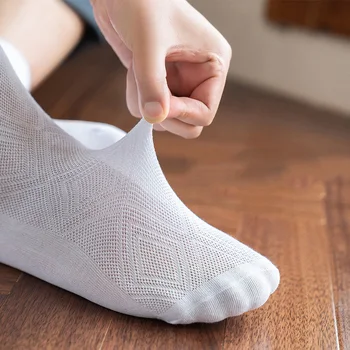 

5 Pairs/Lot Men Combed Cotton Socks Mesh Breathable Summer Long Socks Business Casual Mens Dress Solid Sock Gifts New