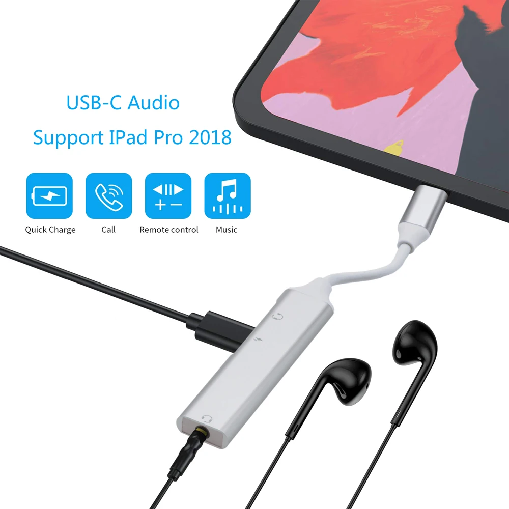 Usb type C 3,5 адаптер для наушников PD QC Зарядное устройство USB C до 3,5 мм разъем AUX адаптер для huawei mate 20 P30 pro Xiaomi mi x 2