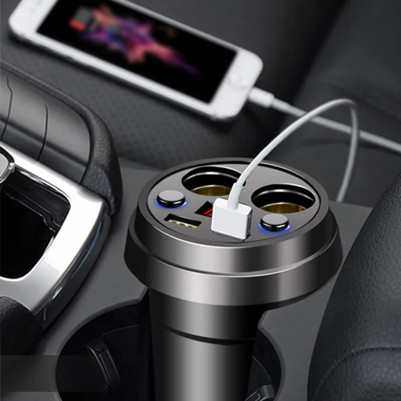 12 V-24 V Dual USB Автомобильное зарядное устройство разветвитель автомобильного прикуривателя розетка Зарядное устройство адаптер светодиодный 3.1A обнаружения для телефона MP3 DVR аксессуары