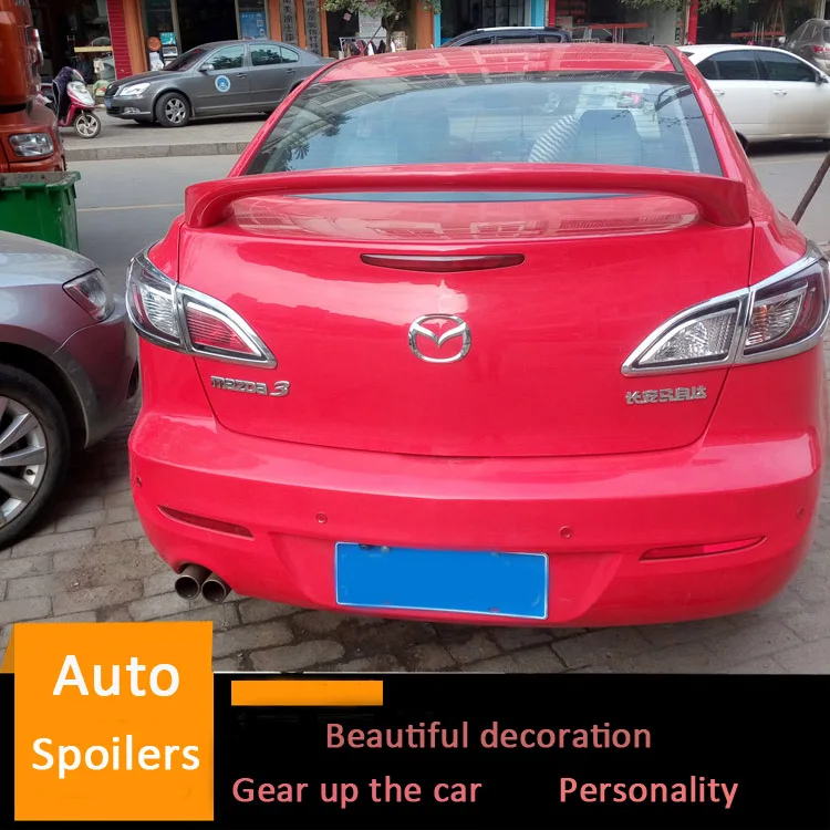 For Mazda 3 Spoiler 2011 2012 2013 2014 2015 Mazda3 Big ABS Material Car Rear Wing Primer Color Trunk Sport | Автомобили и