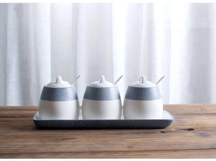Японский стиль Снежинка глазурь керамическая графин солонка кухонная сушилка для посуды Набор принадлежностей приправа