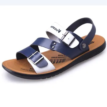 

Summer men's sandals men's slippers trend Korean version of the outer wear color matching beach shoes wild casual men's sandals