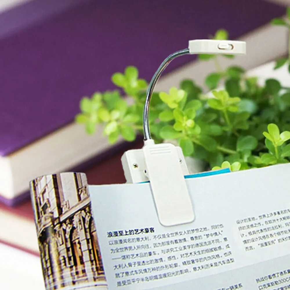 Usb зарядка 3LED солнечный для чтения комнаты прикроватный столик книга свет лампы белый