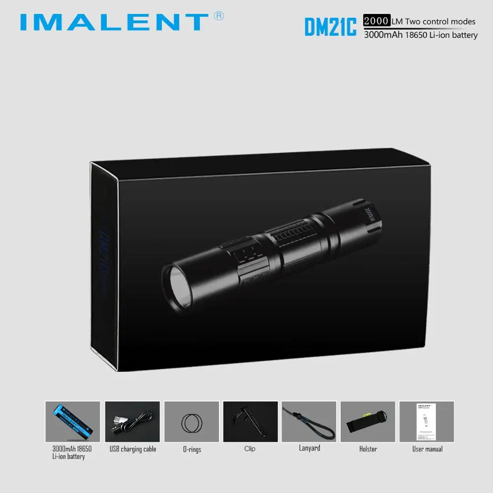 IMALENT DM21C тактический фонарь Магнитный USB Перезаряжаемый O светодиодный дисплей XHP 35 HI светодиодный макс 2000 люмен луч 366 м EDC фонарь