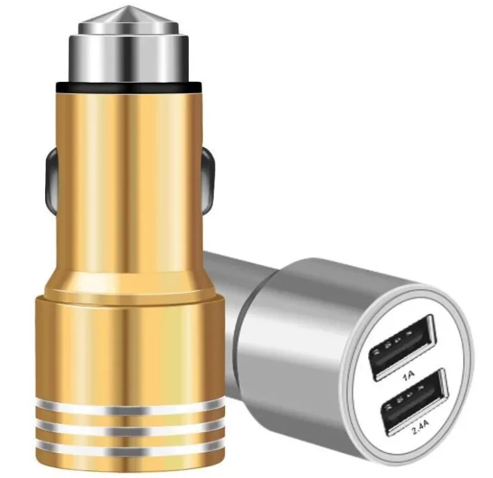 200 шт Безопасный молоток автомобильное usb зарядное устройство двойной usb 3.1A автомобильный прикуриватель 2 порта Автомобильный аккумулятор usb зарядное устройство