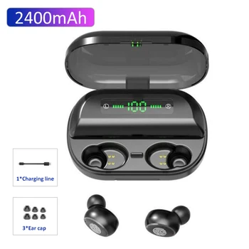 

headset Stereo 4000 mAh Power display Bluetooth 5.0 Hifi headphone charger Touch Control Wireless Headset With Charger Box