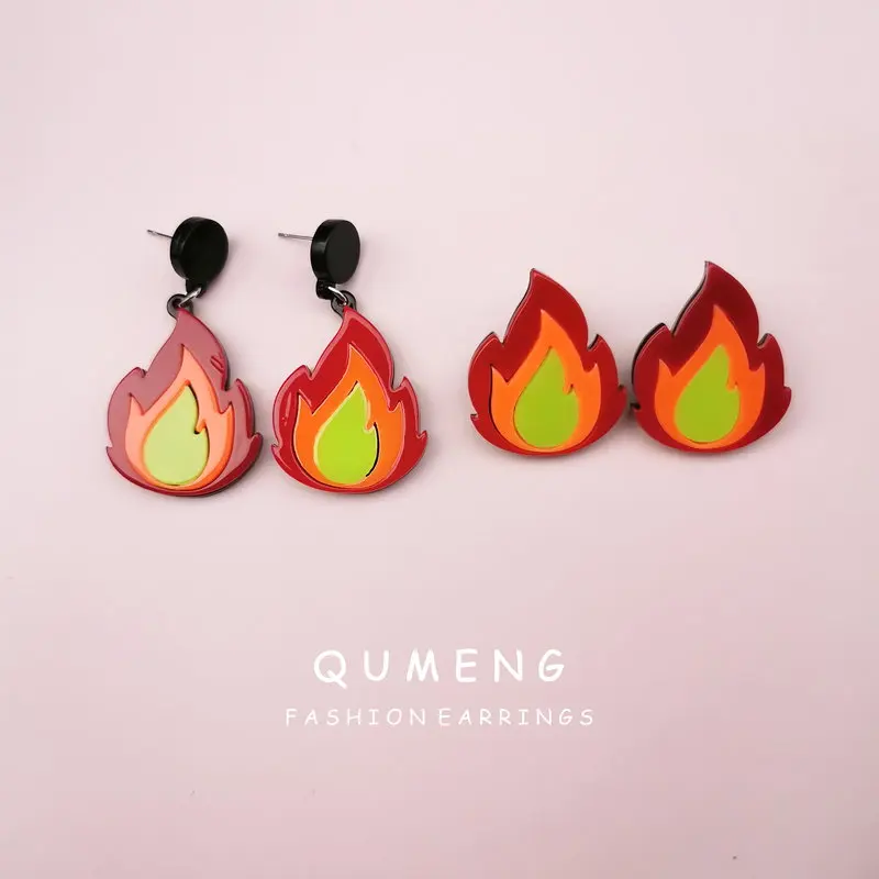Женские акриловые серьги гвоздики QUMENG 2020 милые геометрические в стиле хип хоп