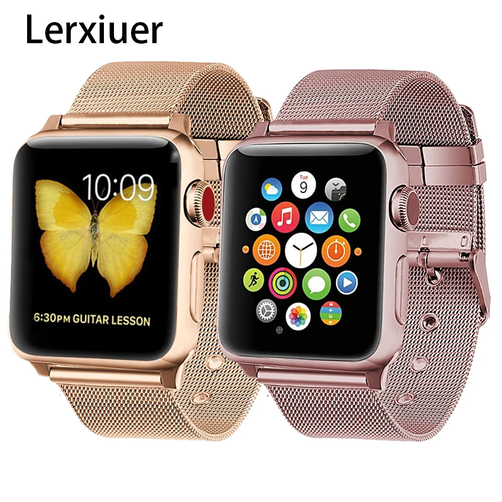 Ремешок для apple watch 4, 5, ремешок 440 мм, 40 мм, iWatch 42 мм, 38 мм, Миланская петля, браслет из нержавеющей стали, apple watch 5, 4, 3, 2