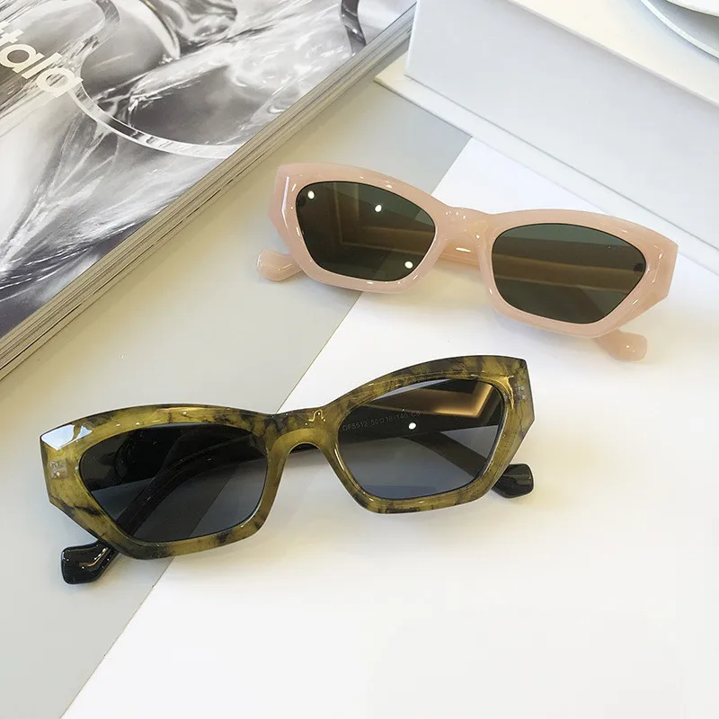 YOOSKE 2021 Small Frame Sunglasses Women Fashion Cat Eye Sun Glasses Men Retro Brand Design Wild Street Eyewear UV400 coach sunglasses