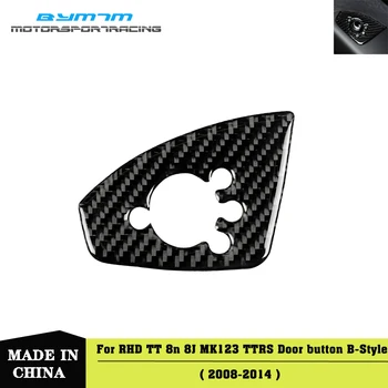 

RHD B-Style Real Carbon fiber Door button Sticker Auto interior Car accessories For Audi TT 8N 8J MK123 TTRS