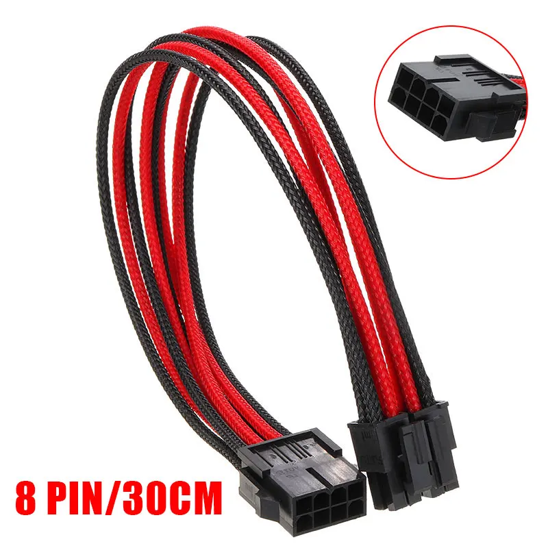 

1Pc CPU 8Pin ATX PSU Extension Cable 8Pin ATX EPS PSU CPU Power Supply Female to Male Extension Cables With 2 Cable Combs
