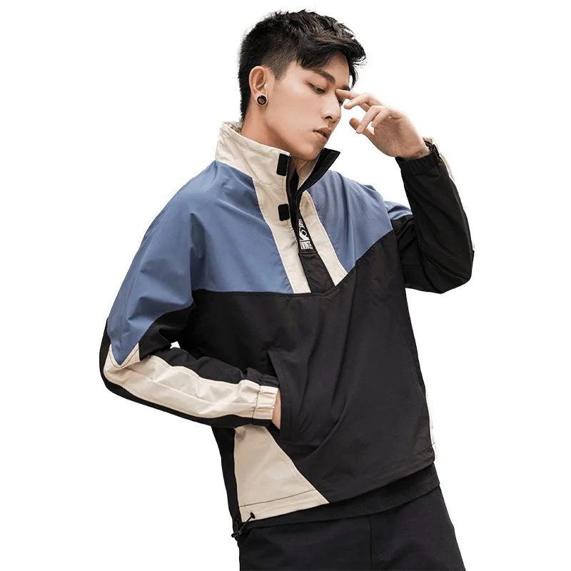 Jacket men 2019 Autumn New Jacket Men's Tide Brand Color Printing Collar Pullover Jacket Loose Casual men jacket Jacket men 2019 Autumn New Jacket Men's Tide Brand Color Printing Collar Pullover Jacket Loose Casual men jacket