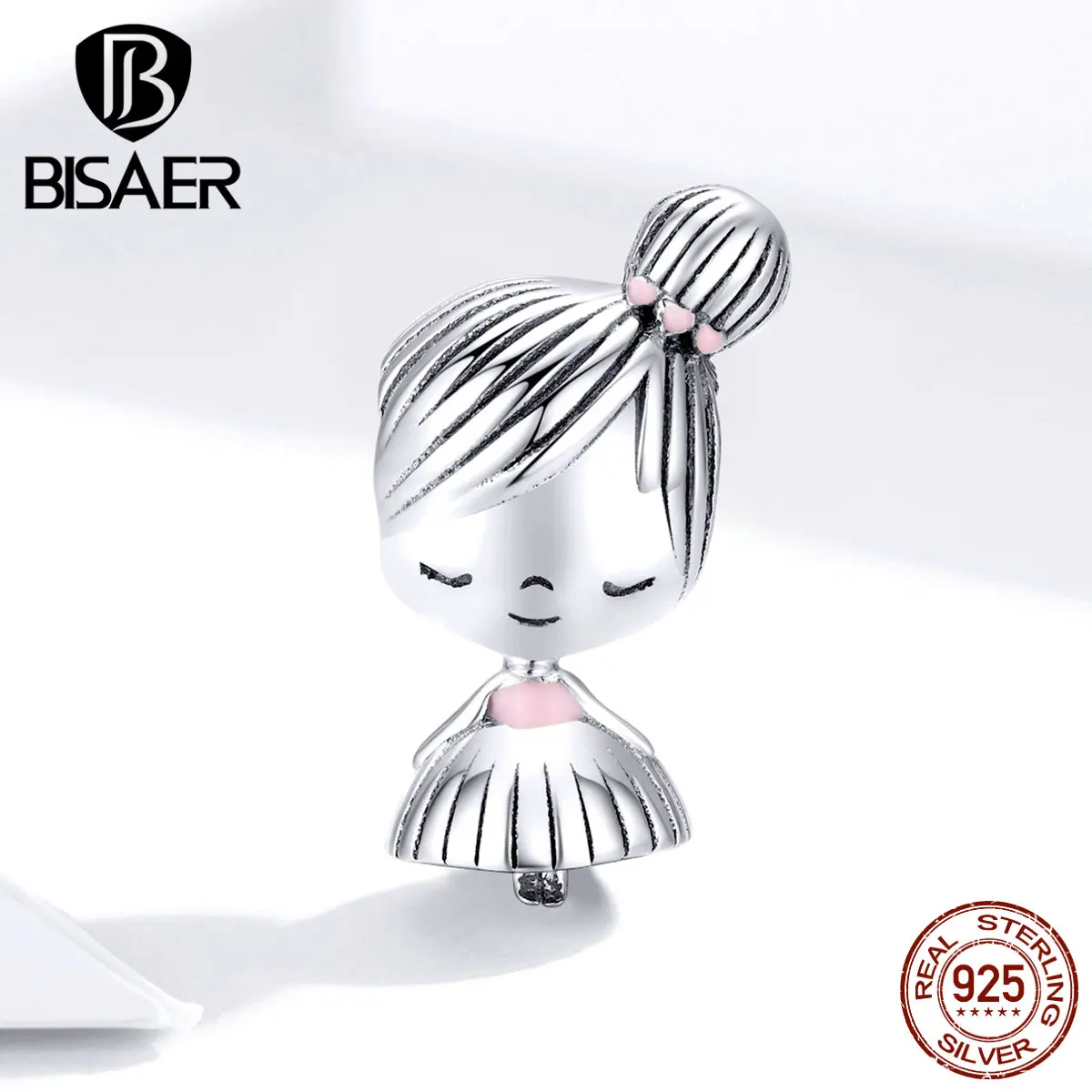 Маленькие девочки BISAER 925 пробы серебряные маленькие девочки бусины талисманы подходят для девочек браслеты серебро 925 ювелирные изделия детский подарок ECC1335