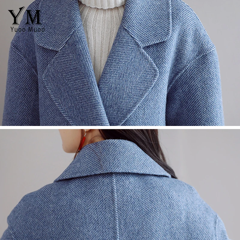 YuooMuoo Good Quality Comfy Europe Style Autumn Winter Women Coat Fashion Buttons Jacket Female Long Sleeve Wool Blend Jacket