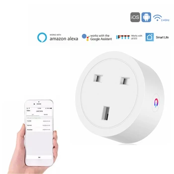 

UK 16A Smart Plug Wifi Smart Socket Energy Monitor Timing Function Smart Life APP Remote Control Works With Alexa Google Home