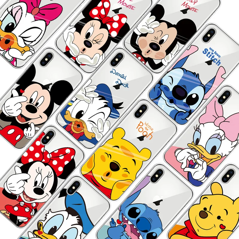 

Trendy Cute Stitch Mickey Patterned Case For Samsung S10 S9 S8 Plus S7 S6 Edge S5 S4 S3 Mini Ultra Thin TPU Cover Phone Cases