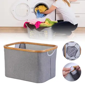 

1pc Folding Laundry Basket Round Storage Bin Bag Large Hamper Collapsible Clothes Toy Basket Bucket Organizer Large Capacity 30p