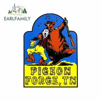 

EARLFAMILY 13cm X 9.6cm For Pigeon Forge Tennessee Caricature Sticker Decal Occlusion Scratch Pull Flower Suitable For VAN RV