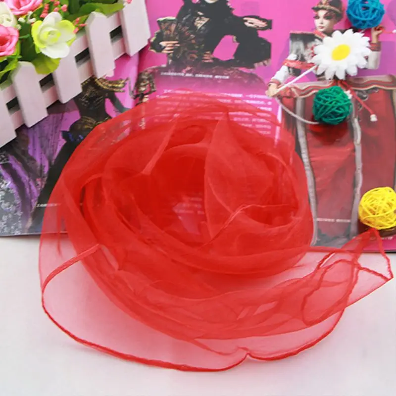  12Pcs Women Girl Square Juggling Chiffon Dance Scarves Magic Tricks Performance Props Kindergarten  - 4000074808322