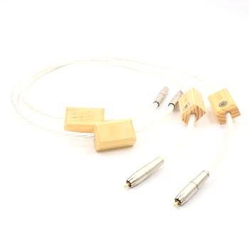 

Hifi audio Reference silver Interconnects RCA cable, amplifier CD player Audio Signal Wire, Audiophile