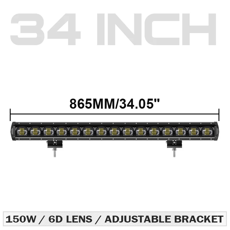 6D светодиодный светильник бар 8 до 14 лет, 20 27; большие размеры 34-40 дюймов Однорядный Точечный светильник супер яркий для внедорожника УАЗ ATV 4x4 КАМАЗ работы лампы 12V 24V - Цвет: 34 inch Led Bar
