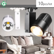 Трековые светильники LED 40W COB декор магазин одежды трэковый светильник Aluminum Showroom led трековый светильник 2/3/4 Wire 3 phase промышленный трек led точечный светильник светильник лофт точечные светильники