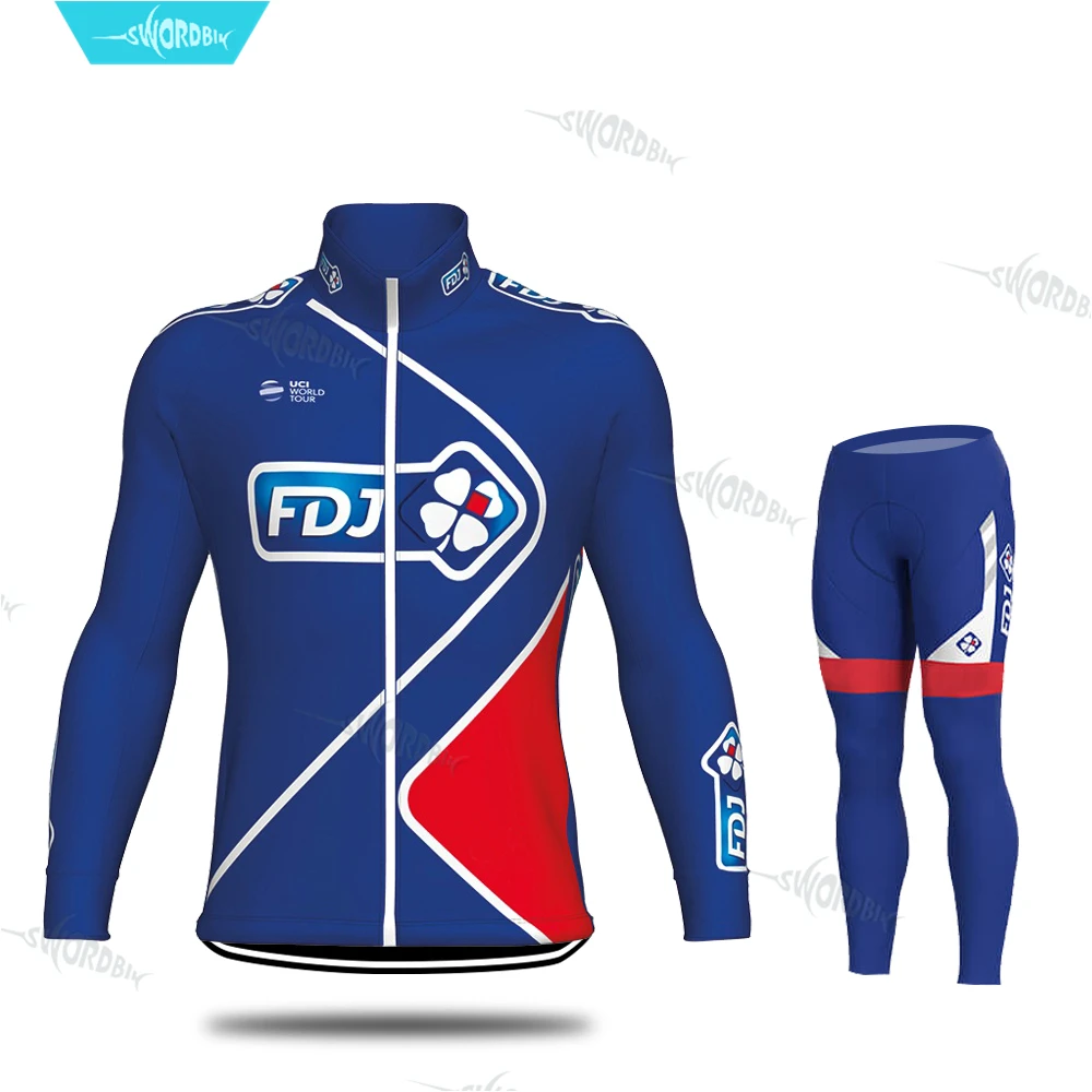 Normal Cycling Set Ropa Ciclismo Hombre Pro Team Комплект велосипедная Футболка мужская одежда зимняя с длинным рукавом Тепловая флисовая гоночная теплая одежда MTB - Цвет: Normal Cycling Set