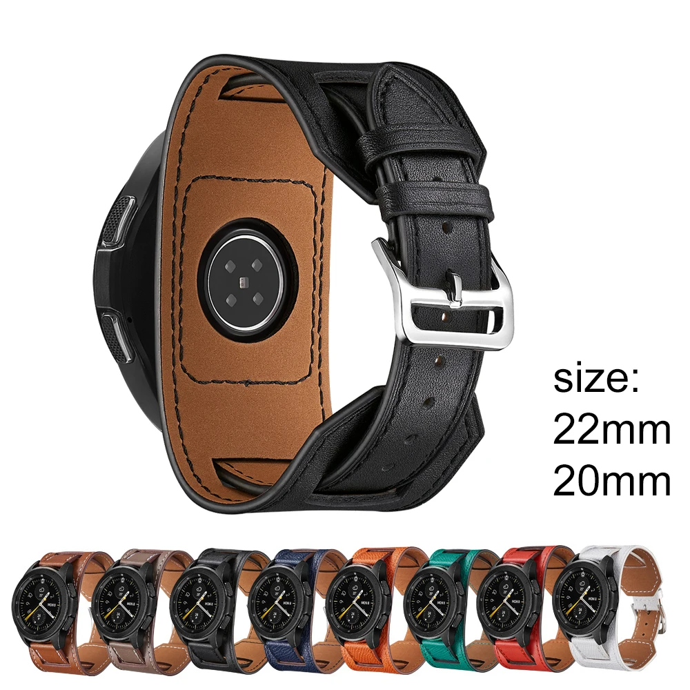22 мм ремешок из натуральной кожи для Samsung Galaxy watch 46 42 Gear S3 Браслет-манжета Замена