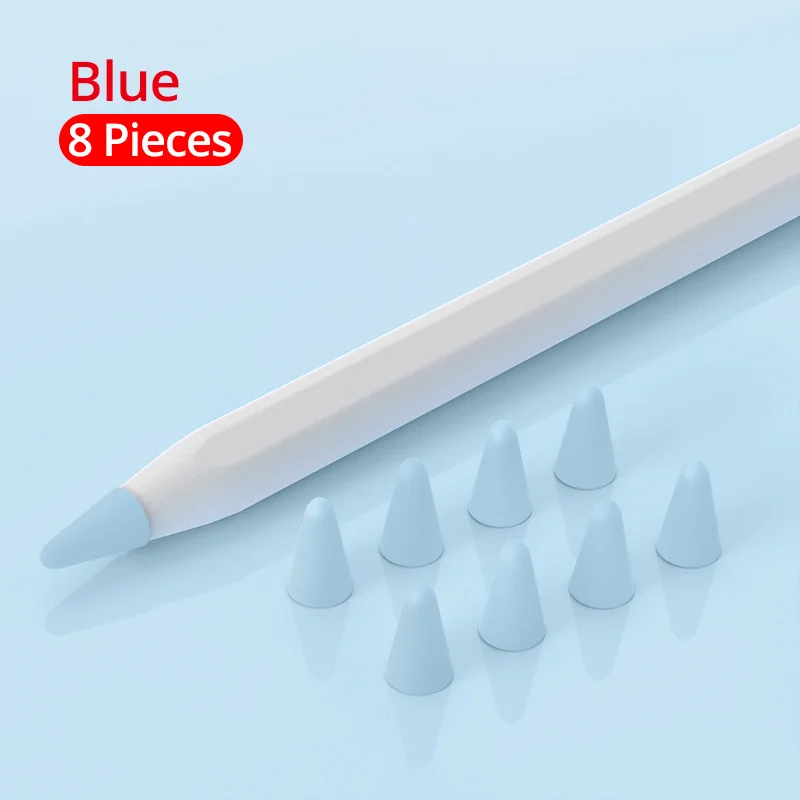 PZOZ 8 шт защитный чехол для Apple Pencil 1 2st силиконовый защитный чехол для Apple Pencil2 ручка стилус Penpoint чехол - Цвета: Blue