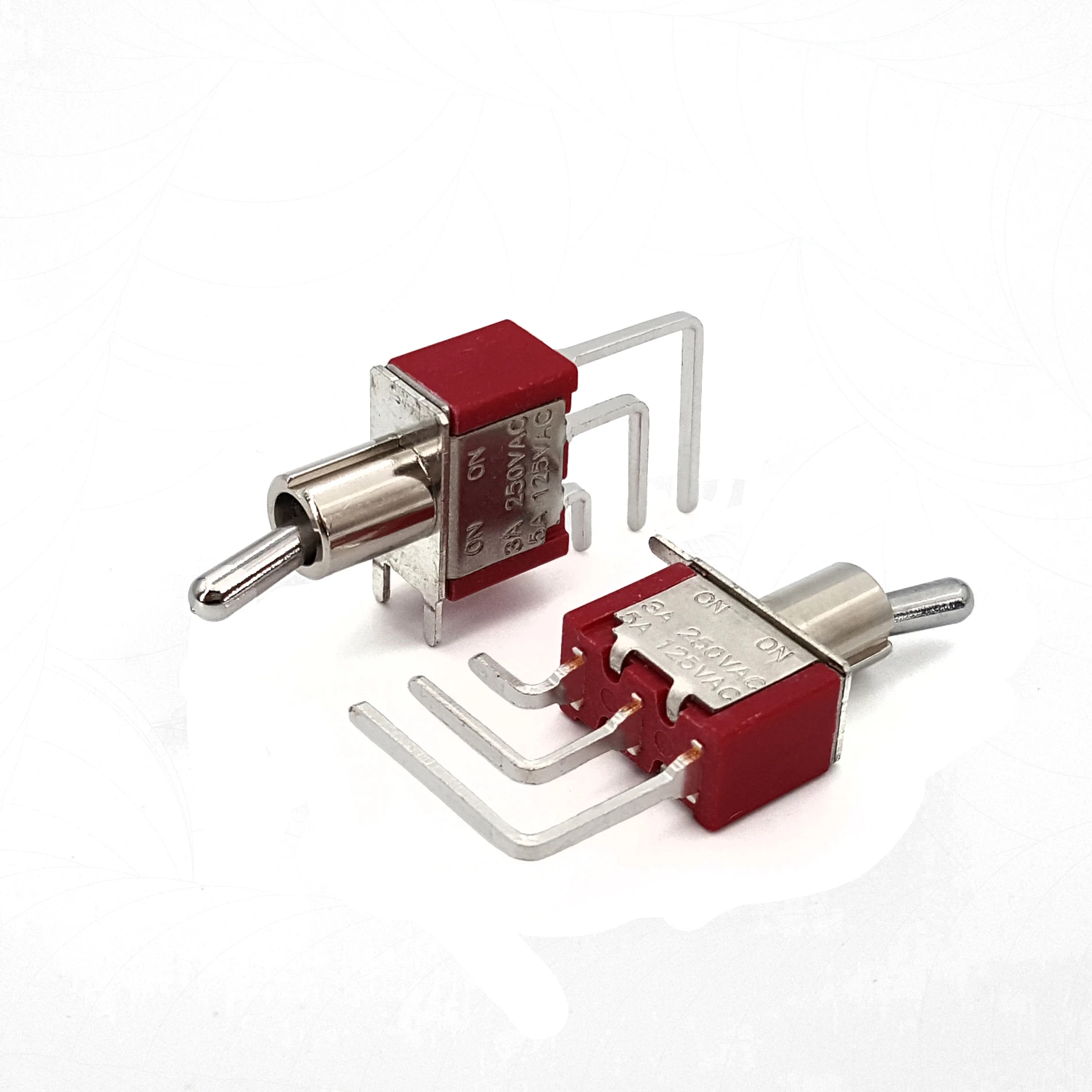 5Pcs SH T8019L 3Pin ON-ON Vertical Right Angle 2 Position PCB Mount Mini Toggle Switch afbeelding
