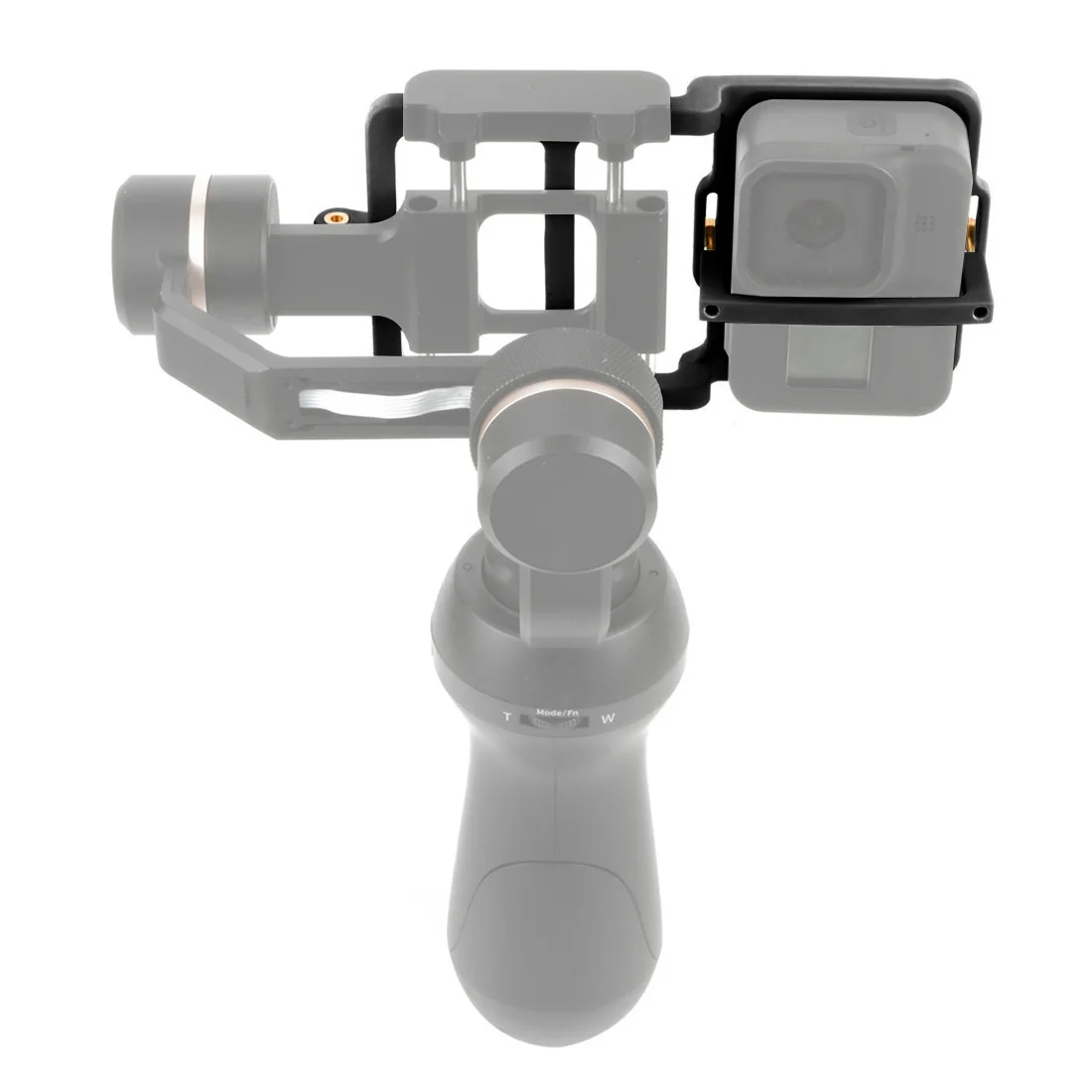 Adaptateur cardan universel fixé à une GoPro, prêt à l'emploi