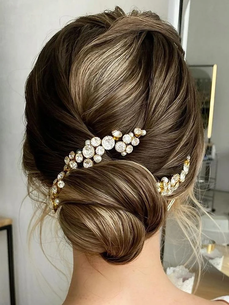 Luxury Rhinestone Bridal Hair Comb 3PCS Wedding Hair Jewelry Set Bride Clips for party Headdress Women Ornaments
