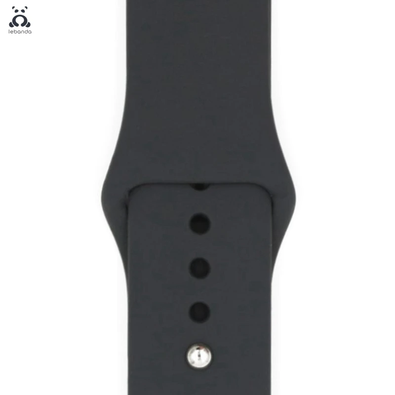 Lebanda спортивный ремешок для наручных часов Apple Watch 5/4/3/2/1 ремешок для наручных часов iWatch, большие размеры 40-44 мм силиконовой лентой из мягкой дышащей ткани Замена 38/42/40/44 мм - Цвет ремешка: Dark Grey