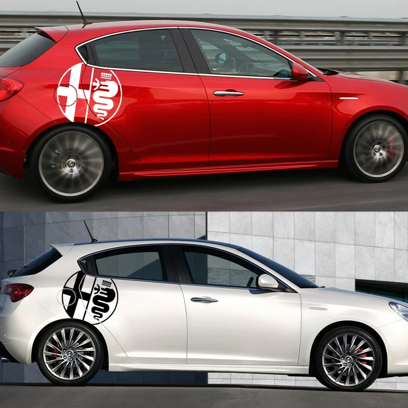 2 шт. наклейки на боковые двери автомобиля виниловая пленка для Alfa Romeo MiTo Giulia Giulietta