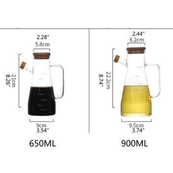 

Transparent Glass Oil Bottle, with Handle Oil Bottle, Suitable for Kitchen Tool 53CA
