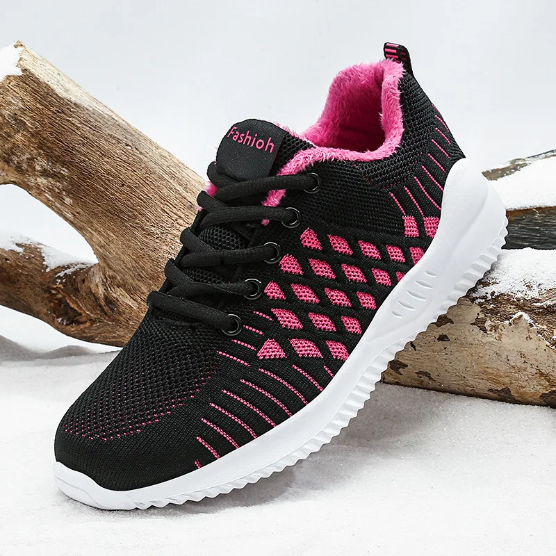

Autumn And Winter Mesh Athletic Shoes Women's plus Velvet Breathable Casual Shoes Mom Dancing Large Size WOMEN'S Shoes Lightweig