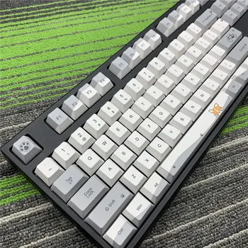 

Grey Cat Keycaps PBT Cherry Height 5-surfaces Dye sub Keycaps Mechanical keyboard install pbt dye sub
