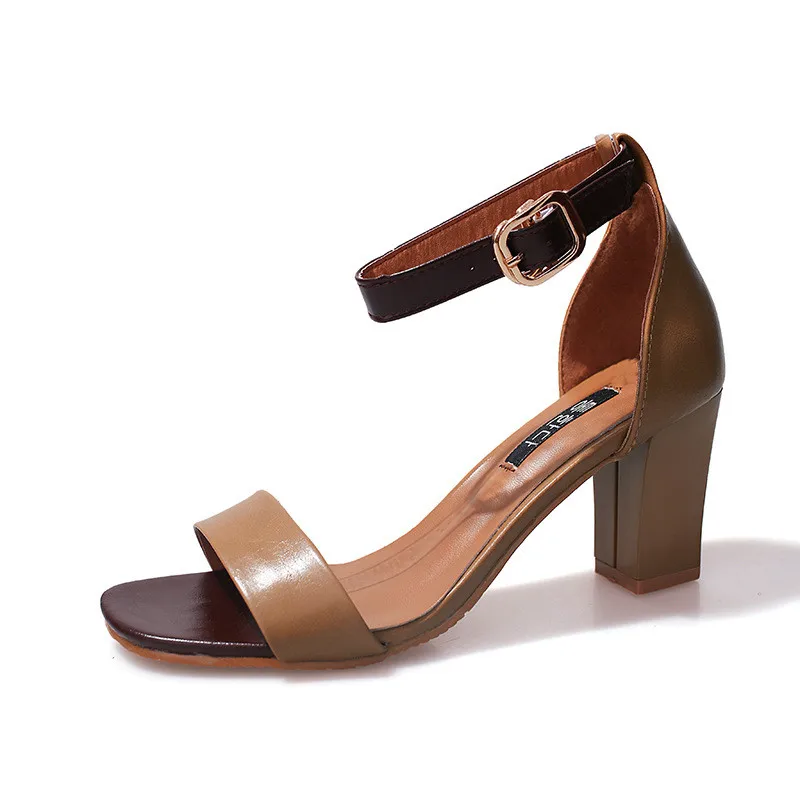 

Hot Women Fashion Trend Sandals Comfortable Casual Shoes Mixed Colors Sexy Women Sandals Female Hight Square Heel Shoes