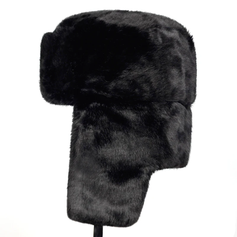 mad bomber hat mens Winter Men Hat Fur Warm Windproof Cap Lei Feng Cap Bomber Faux Fur Ear Flap Caps Black Ski Trooper Trapper Cold Anti Snow Hats men's bomber hats