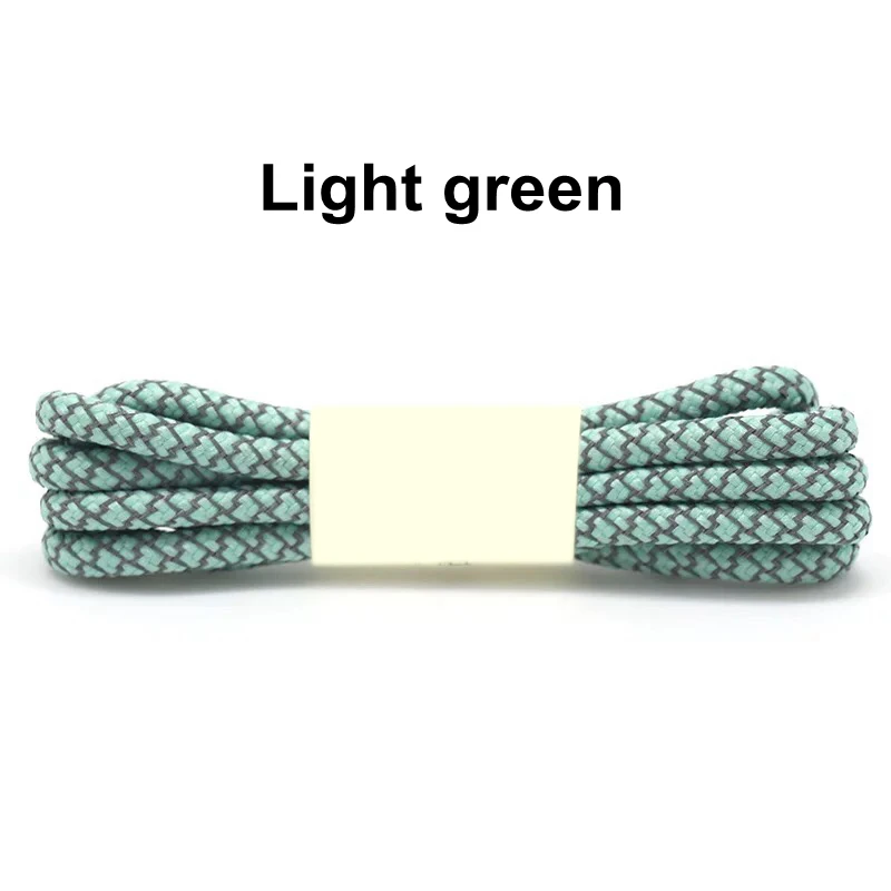 Light green 1 пара 3 м светоотражающие шнурки Одежда высшего качества круглые шнурки для ботинок ботинки и шнурки для кроссовок 19 Цвета Длина 100 см 120 см 140 см 160 см - Цвет: Light green