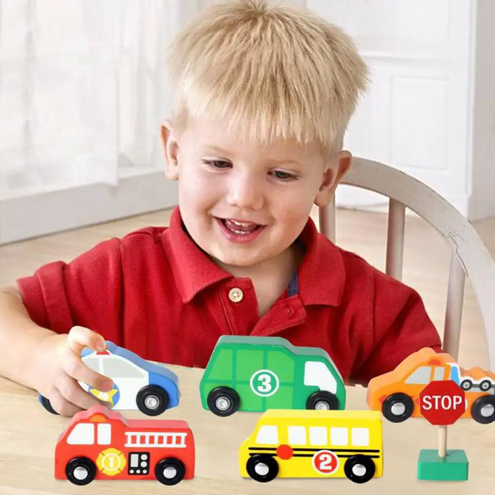

14Pcs/Set Wooden Colorful Car Vehicle Traffic Sign DIY Scene Models Mini Sand Table Accessories Kids Education Toy