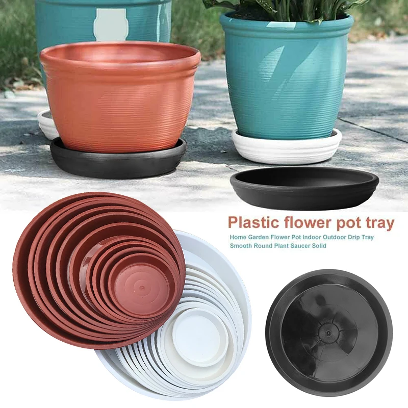 10 Pcs Plastic Garden Flower Pot Plant Saucers Water Tray Base for Indoor Outdoor Durable Plant Saucer Garden Supplies