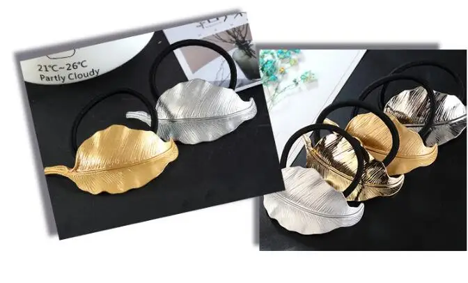 folhas fosco ouro faixa de cabelo irregular
